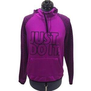 Nike Womens Therma-Fit pink Just Do It graphic fuchsia hoodie size small